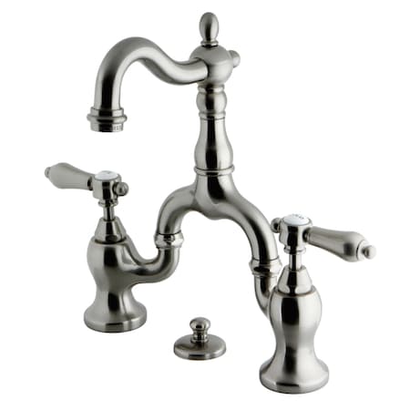 Kingston Brass KS7978BAL Bridge Bathroom Faucet with Brass Pop-Up, Brushed Nickel KS7978BAL